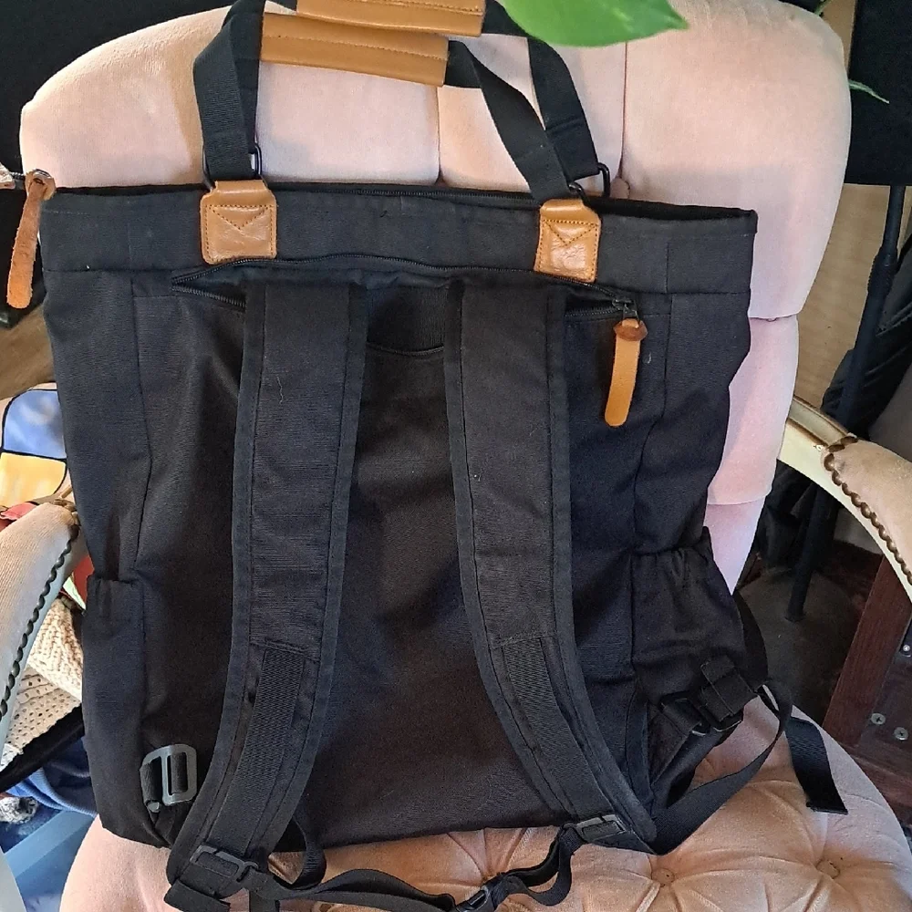 United By Blue Black Backpack with Tan Details - Picture 3 of 3